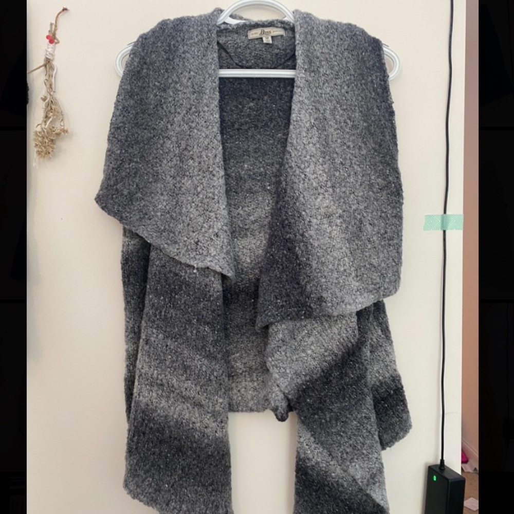 Gray sleeveless sweater